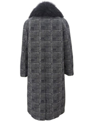 Fur long coat #38 Black/Gray