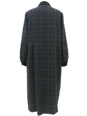 Nova Check Pattern Long Sleeve Long Dress #15 Green/Navy