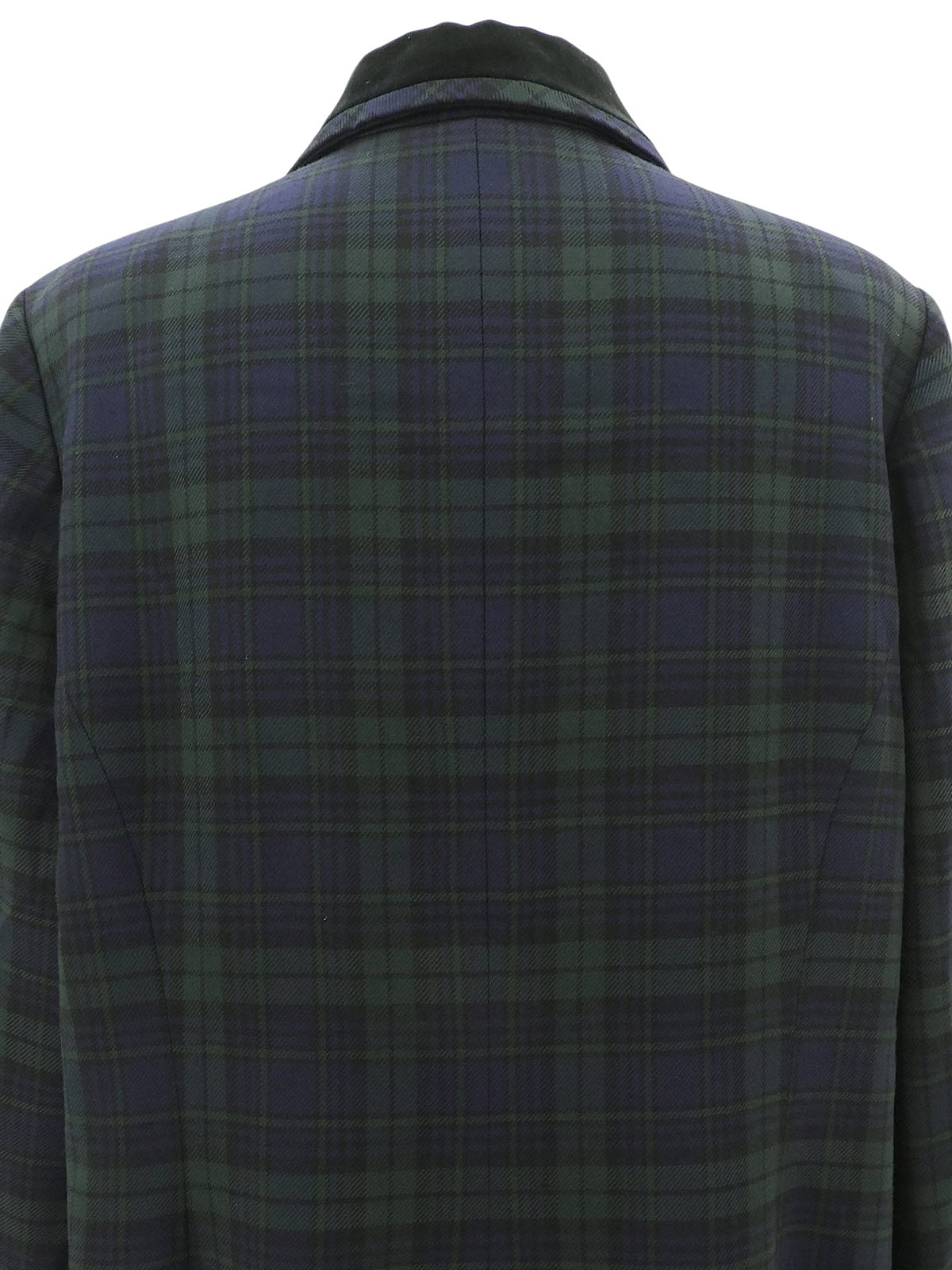 Nova Check Pattern Long Sleeve Long Dress #15 Green/Navy