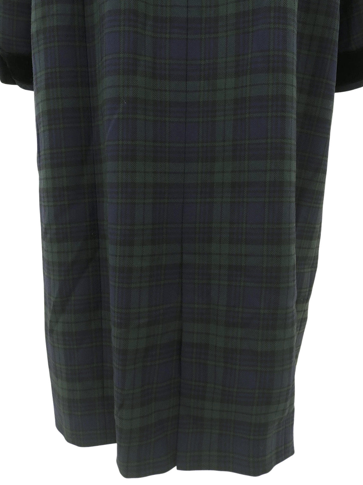 Nova Check Pattern Long Sleeve Long Dress #15 Green/Navy