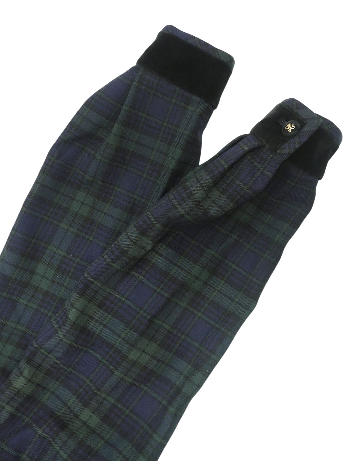 Nova Check Pattern Long Sleeve Long Dress #15 Green/Navy