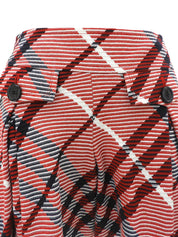 Checked Pattern Culottes Red/White/Black #38