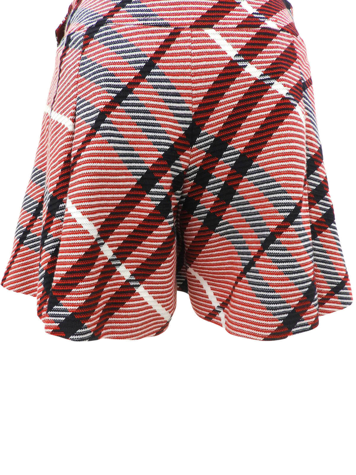 Checked Pattern Culottes Red/White/Black #38