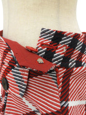 Checked Pattern Culottes Red/White/Black #38