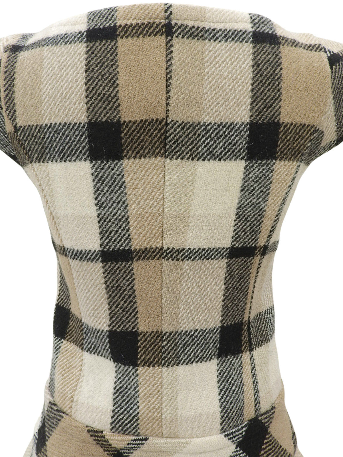 Check Pattern Logo Embroidered Dress #36 Beige