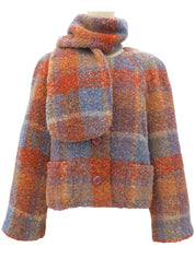Diamond Button Collarless Jacket #40 Multi