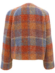Diamond Button Collarless Jacket #40 Multi