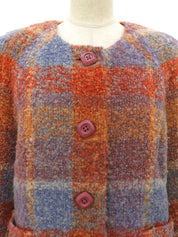 Diamond Button Collarless Jacket #40 Multi