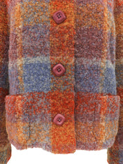 Diamond Button Collarless Jacket #40 Multi