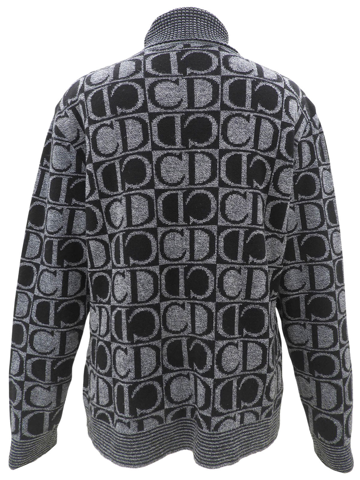 Logo Pattern Knit Sweater #L Black/Grey