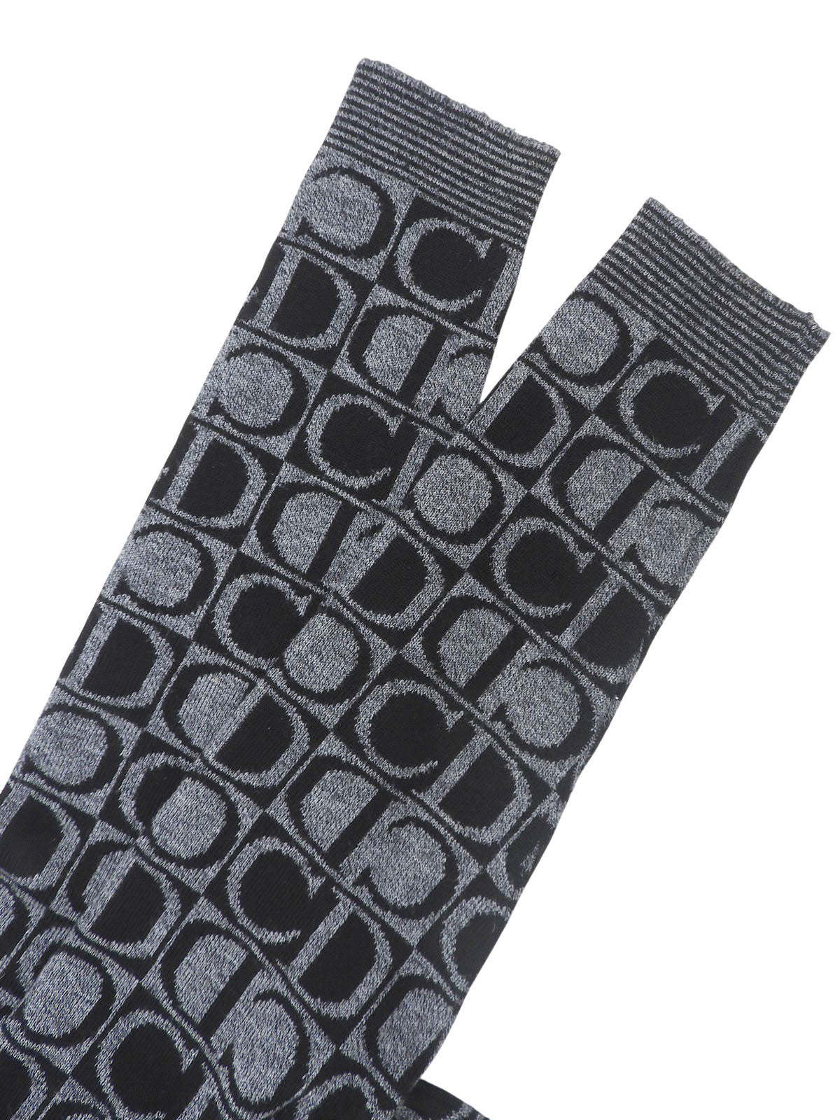 Logo Pattern Knit Sweater #L Black/Grey