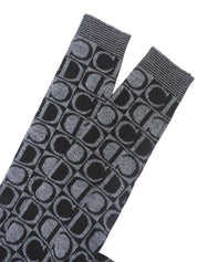 Logo Pattern Knit Sweater #L Black/Grey