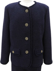 ツイードデザインボタンセットアップ #13 ネイビー