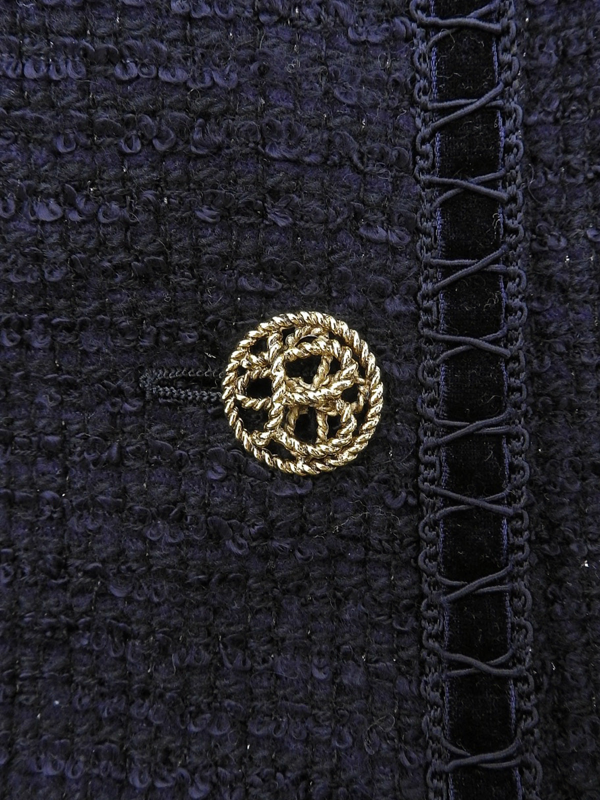 ツイードデザインボタンセットアップ #13 ネイビー