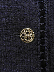 ツイードデザインボタンセットアップ #13 ネイビー