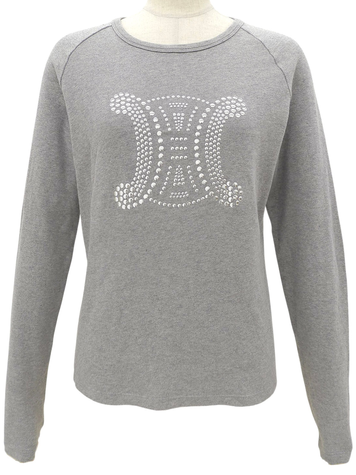 Macadam Studs Long Sleeve Top #XL Gray