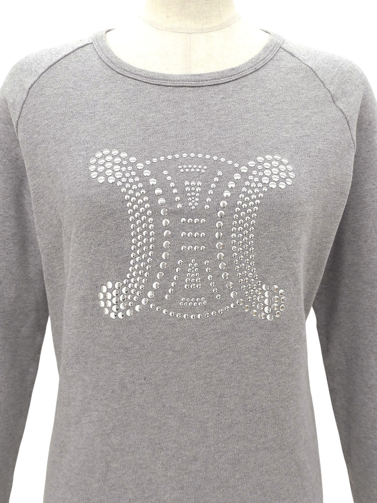 Macadam Studs Long Sleeve Top #XL Gray