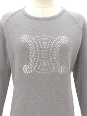 Macadam Studs Long Sleeve Top #XL Gray