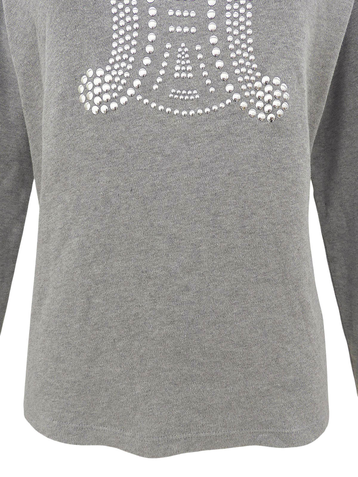 Macadam Studs Long Sleeve Top #XL Gray
