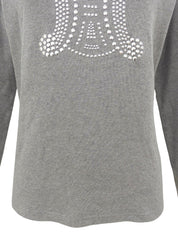 Macadam Studs Long Sleeve Top #XL Gray