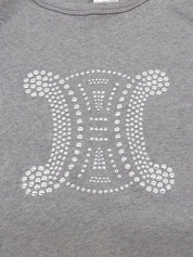 Macadam Studs Long Sleeve Top #XL Gray