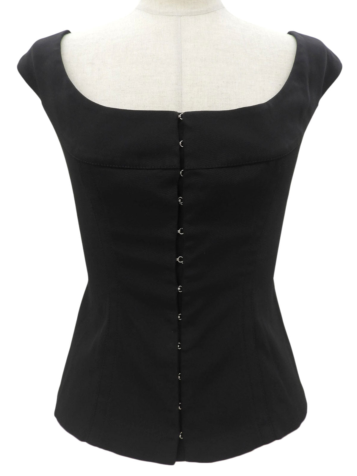 Front Hook Design Sleeveless Top Black #38