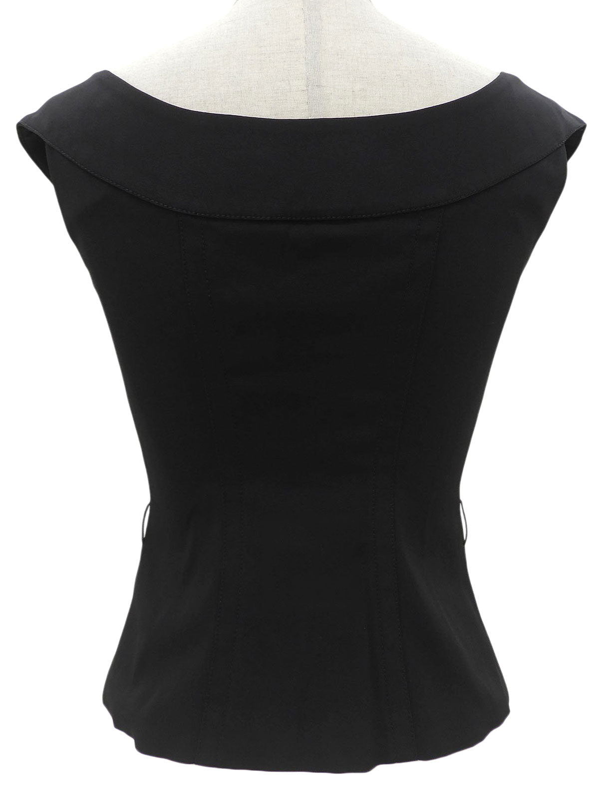 Front Hook Design Sleeveless Top Black #38