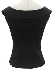 Front Hook Design Sleeveless Top Black #38