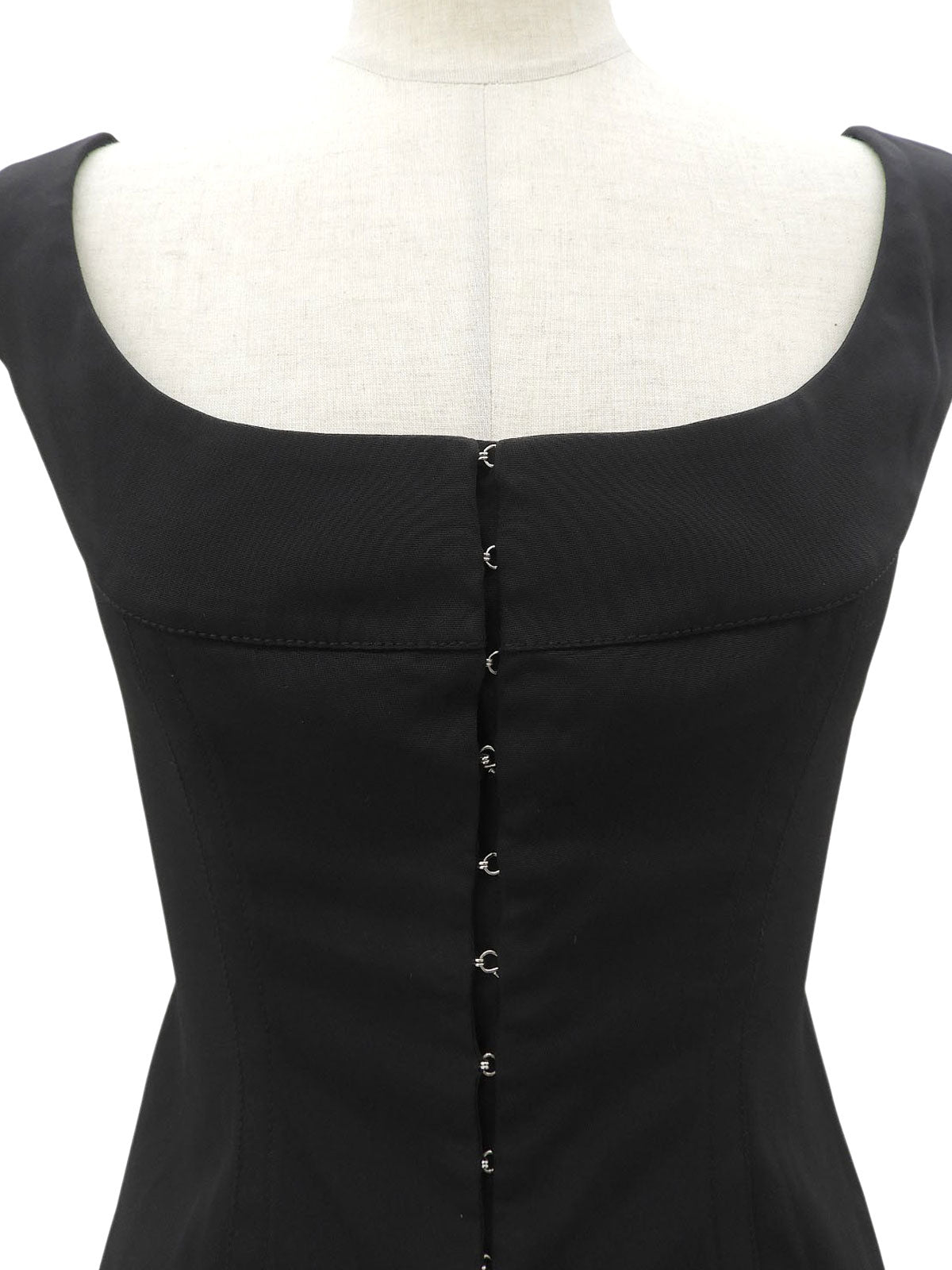 Front Hook Design Sleeveless Top Black #38
