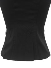 Front Hook Design Sleeveless Top Black #38