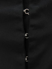 Front Hook Design Sleeveless Top Black #38