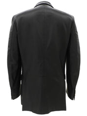 Real Leather Logo Button Jacket #48 Black
