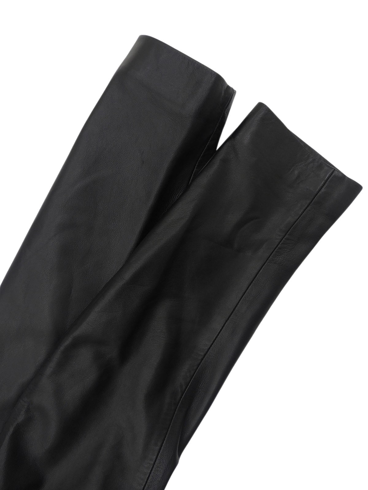 Real Leather Logo Button Jacket #48 Black