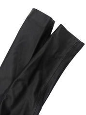 Real Leather Logo Button Jacket #48 Black