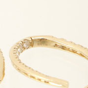 14K 钻石圈形耳环 金色
