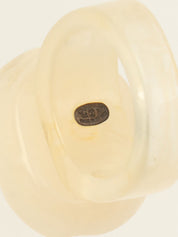 2002 Camellia Motif CC Mark Ring #53 Ivory