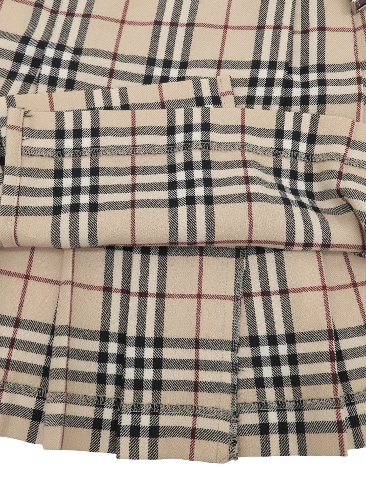 Nova Check Pleated Miniskirt #36 Beige