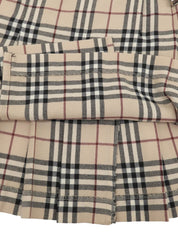 Nova Check Pleated Miniskirt #36 Beige
