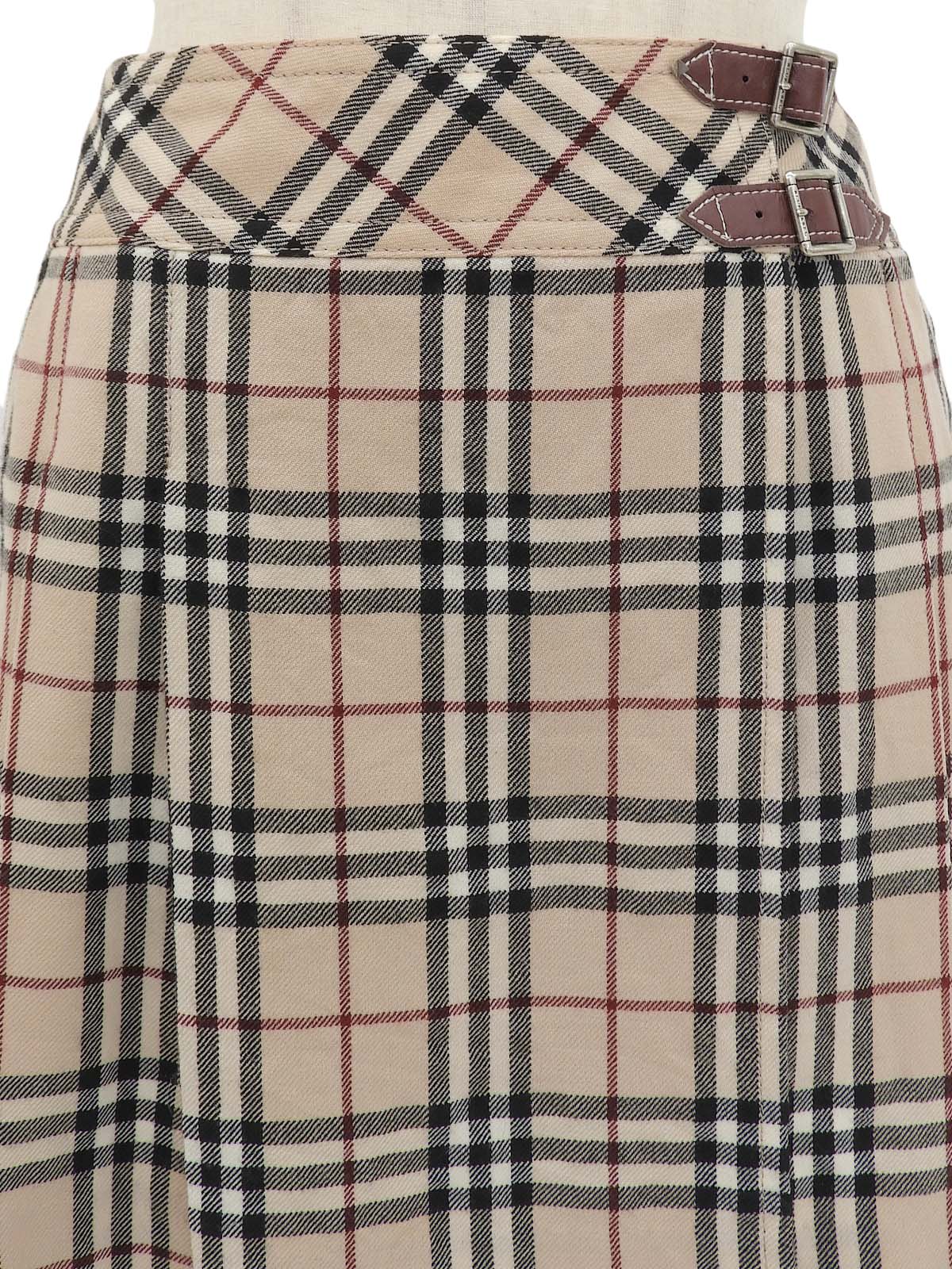 Nova Check Pleated Miniskirt #36 Beige
