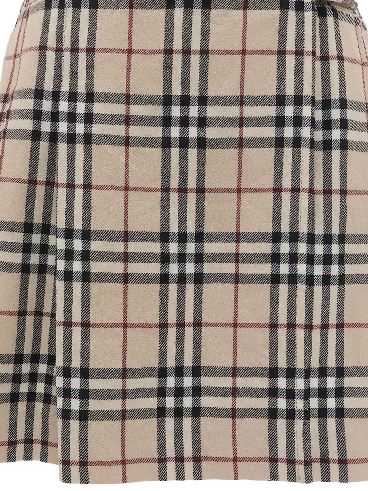 Nova Check Pleated Miniskirt #36 Beige