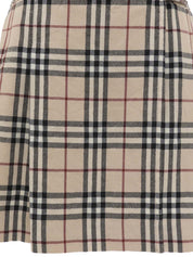 Nova Check Pleated Miniskirt #36 Beige