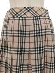 Nova Check Pleated Miniskirt #36 Beige