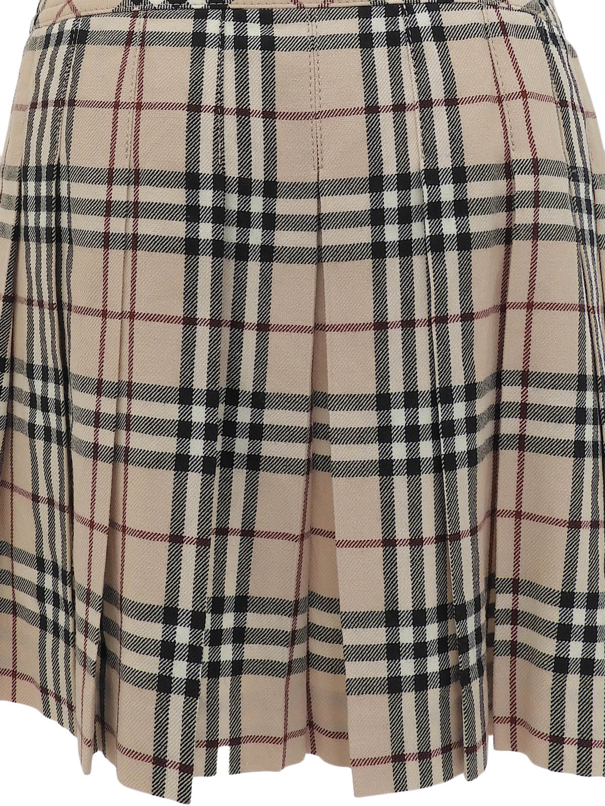 Nova Check Pleated Miniskirt #36 Beige