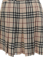 Nova Check Pleated Miniskirt #36 Beige