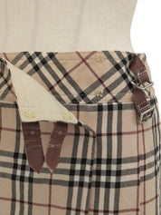Nova Check Pleated Miniskirt #36 Beige