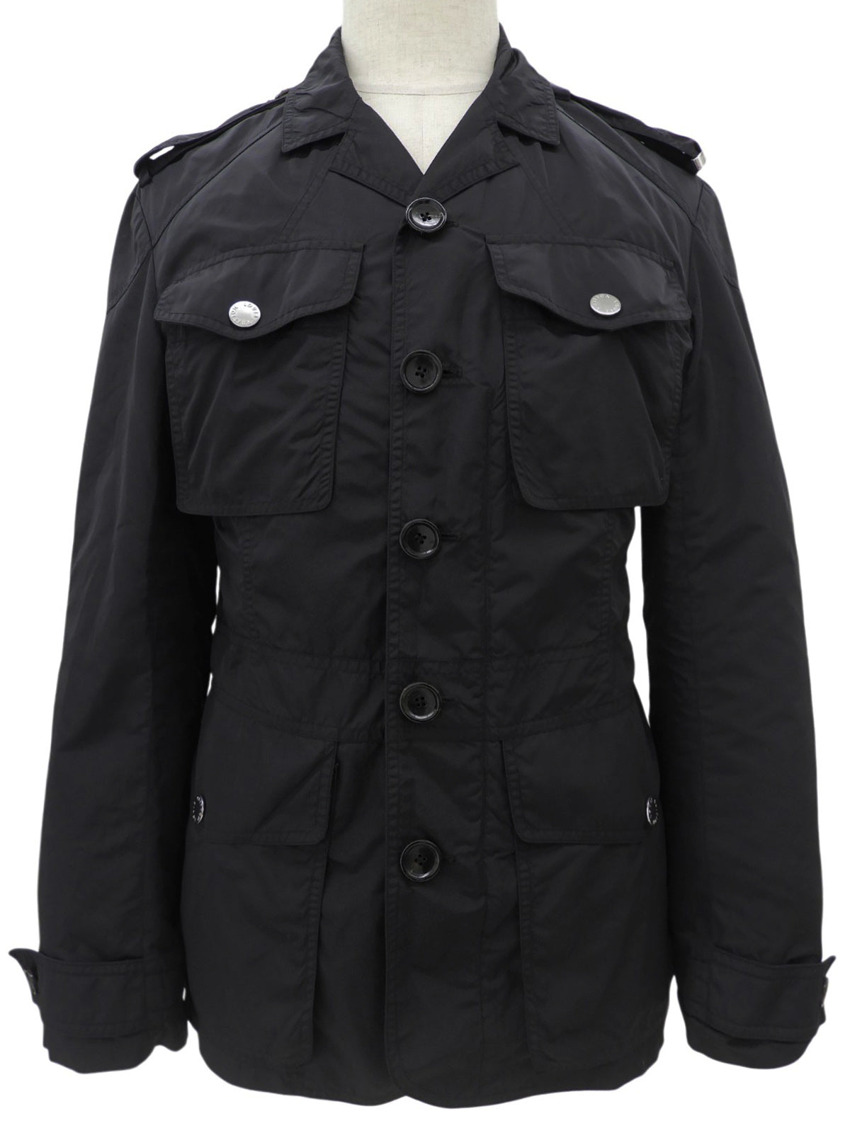 ナイロンロゴボタンフィールドジャケット #44 ブラック