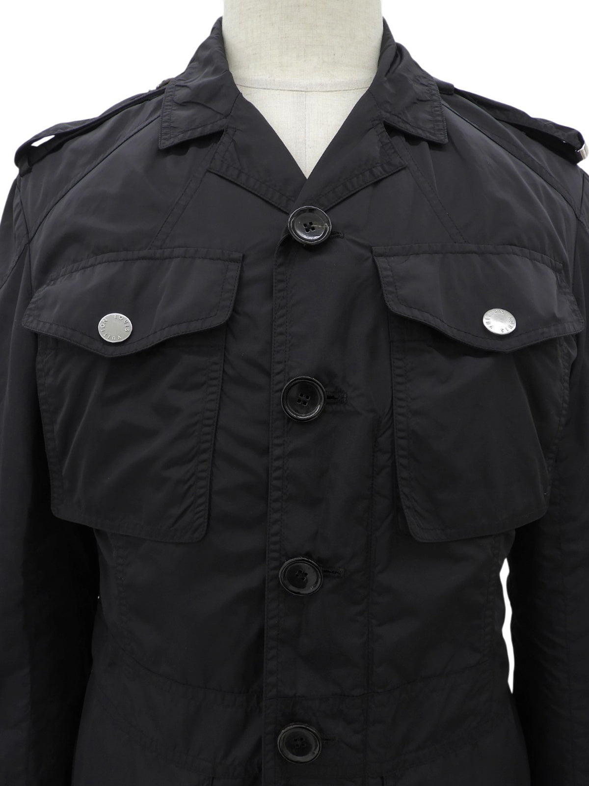 ナイロンロゴボタンフィールドジャケット #44 ブラック