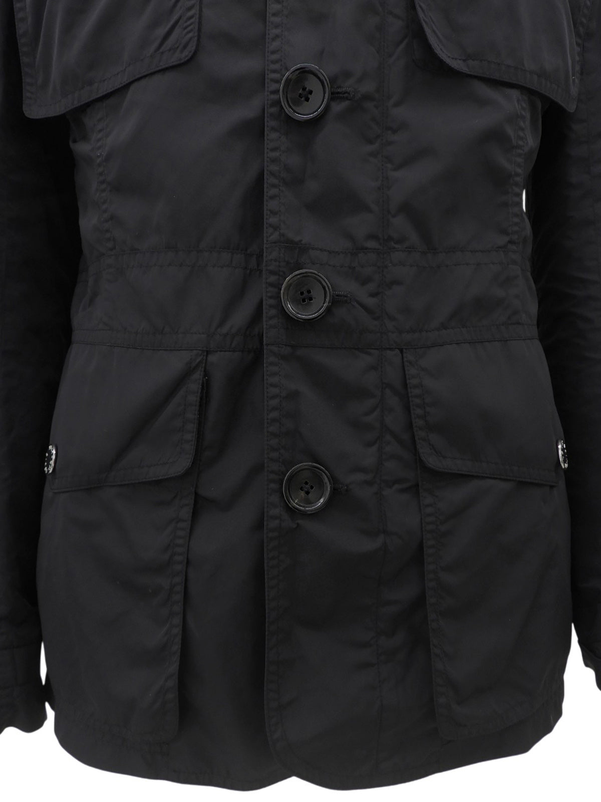 ナイロンロゴボタンフィールドジャケット #44 ブラック