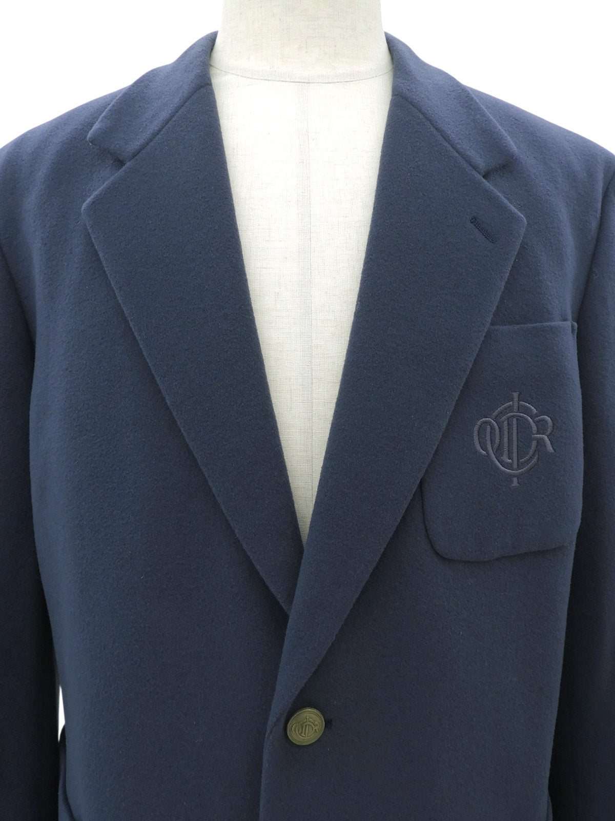 Logo Emblem Embroidered Jacket #L Navy