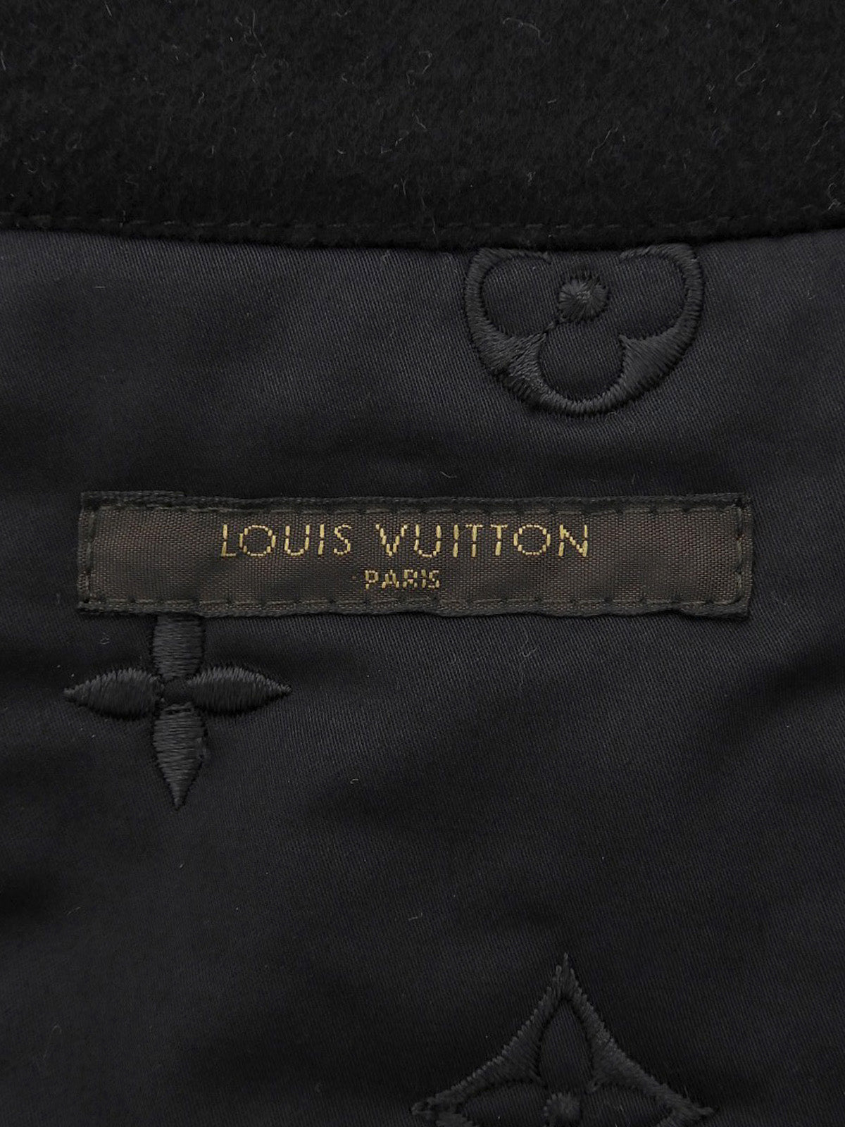 ウールロゴボタンジャケット #XL ブラック